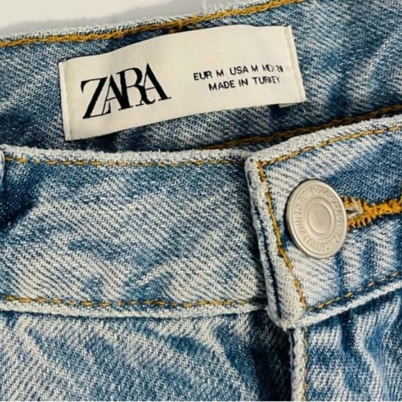 Zara Jean Denim Maxi Skirt Y2K High Waist Distressed Raw Hem Front Slit Skirt - Picture 11 of 11